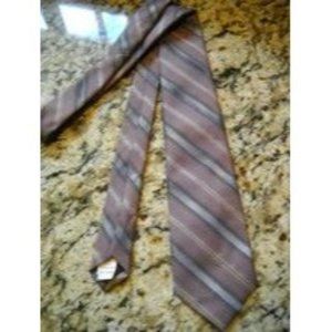 Austin Manor Silk Polyester Blend Men Dress Neck Tie Striped Pattern Mauve NWT